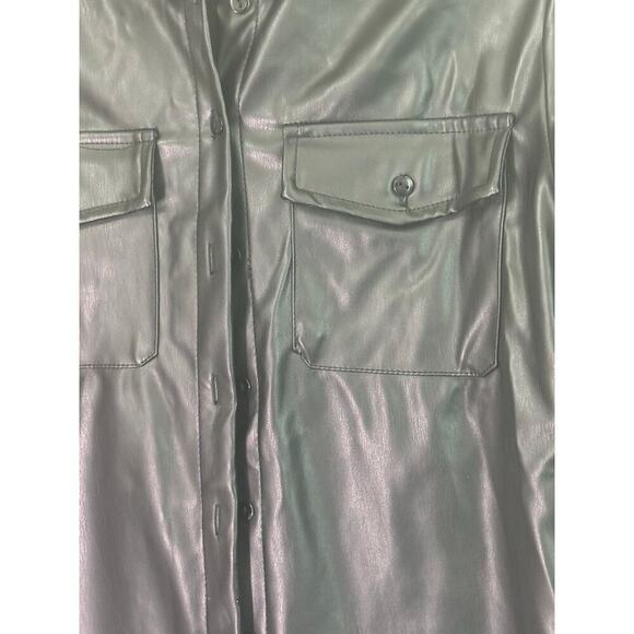 Eilly Bazar Black Pleather Long Sleeve Shirt - Women's XS - Picture 4 of 5